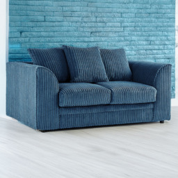 Luxor 2 Seater Marine Jumbo Cord Fabric Sofa Set with Scatter Back