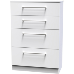 Crowndale Worcester White 4 Drawer Deep Chest Ready Assembled - thumbnail 2