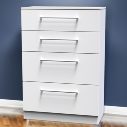 Crowndale Worcester White 4 Drawer Deep Chest Ready Assembled - thumbnail 1