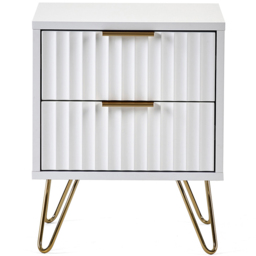 Julian Bowen Murano 2 Drawer Matt White Bedside Table - thumbnail 3