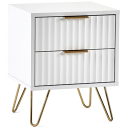 Julian Bowen Murano 2 Drawer Matt White Bedside Table - thumbnail 2