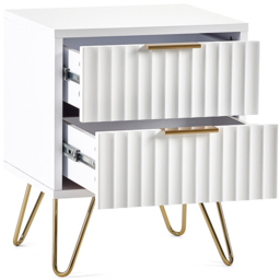 Julian Bowen Murano 2 Drawer Matt White Bedside Table - thumbnail 4