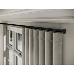New Edge Blinds 145cm Black Styleline Gliding Curtain Pole Set with Stud End - thumbnail 2