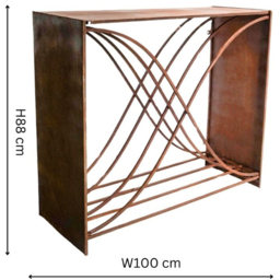Ivyline Rust X-Shape Garden Log Storage 88 x 100cm - thumbnail 4