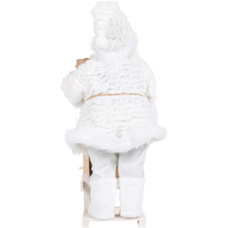Mistletoe Cottage White Scandi Santa on Sledge Christmas Decoration 48cm - thumbnail 3