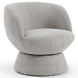 Tom Natural Woven Chenille Swivel Accent Tub Chair - thumbnail 3