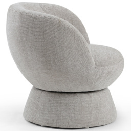 Tom Natural Woven Chenille Swivel Accent Tub Chair - thumbnail 4