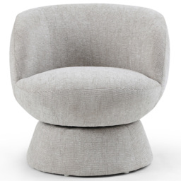Tom Natural Woven Chenille Swivel Accent Tub Chair - thumbnail 2