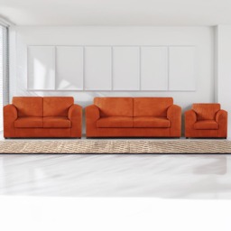 Luxor 6 Seater Orange Jumbo Cord Sofa Set with Full Back