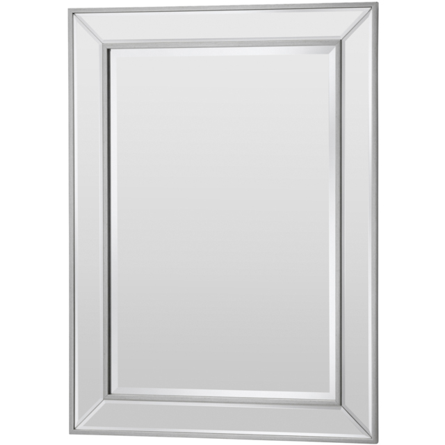 Yearn Warm Silver Angled Bevelled Wall Mirror 95 x 69.5cm - image 1