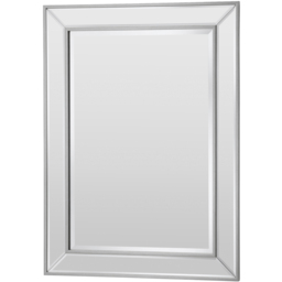 Yearn Warm Silver Angled Bevelled Wall Mirror 95 x 69.5cm