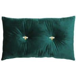 Paoletti Bumble Bee Emerald Velvet Cushion