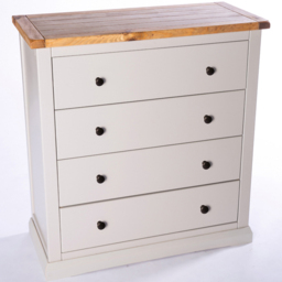 Loreo 4 Drawer Light Grey Chest of Drawers with Brass Knobs - thumbnail 4