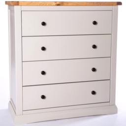 Loreo 4 Drawer Light Grey Chest of Drawers with Brass Knobs - thumbnail 3