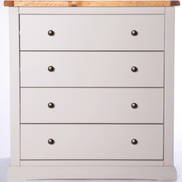 Loreo 4 Drawer Light Grey Chest of Drawers with Brass Knobs - thumbnail 2