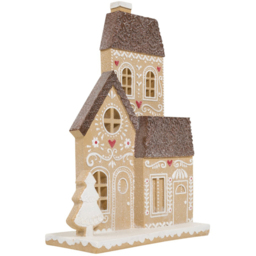 Candy Cane Lane Natural Frosted Gingerbread House Christmas Decoration - thumbnail 2