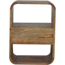 Artisan Furniture London Brown Single Drawer 2 Shelf Solid Wood Bedside Table - thumbnail 3