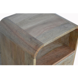 Artisan Furniture London Brown Single Drawer 2 Shelf Solid Wood Bedside Table - thumbnail 4