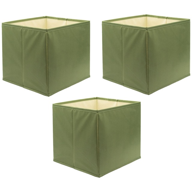 Homebase Plain Green Compact Cube Storage Insert 3 Pack - image 1