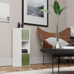 Homebase Plain Green Compact Cube Storage Insert 3 Pack - thumbnail 2