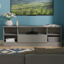 Crowndale Milan Dusk Grey Single Drawer Wide TV and Media Unit Ready Assembled