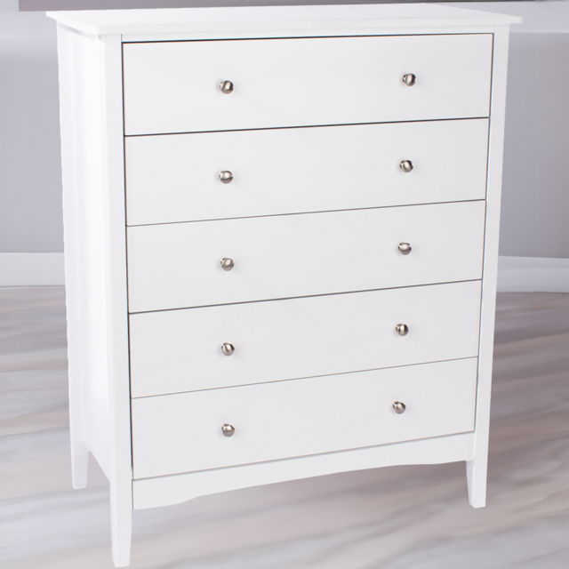 Core Products Como 5 Drawer White Chest of Drawers - image 1