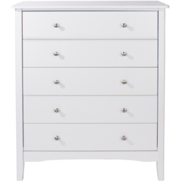 Core Products Como 5 Drawer White Chest of Drawers - thumbnail 3