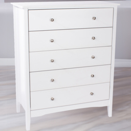 Core Products Como 5 Drawer White Chest of Drawers - thumbnail 1