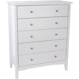 Core Products Como 5 Drawer White Chest of Drawers - thumbnail 2