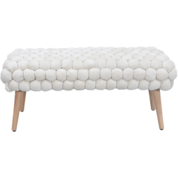 Artemis Home Cushla Cream Bubbly Velvet Large Footstool - thumbnail 2