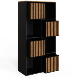 GFW Kube Black and Walnut 4 Drawer 4 Shelf Storage Unit - thumbnail 4