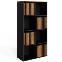 GFW Kube Black and Walnut 4 Drawer 4 Shelf Storage Unit - thumbnail 2