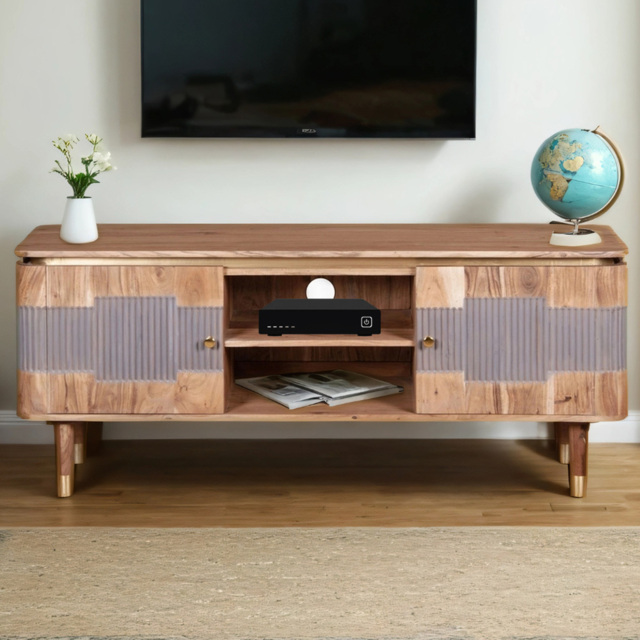 Brooklyn Wilton 2 Door 2 Shelf Acacia Wood TV unit - image 1