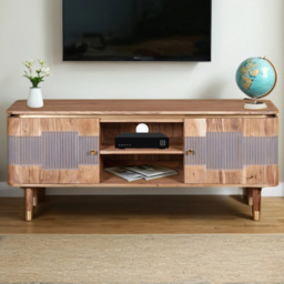 Brooklyn Wilton 2 Door 2 Shelf Acacia Wood TV unit