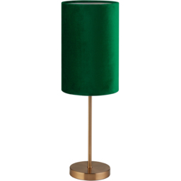 Lighting Collection Dark Gold Table Lamp with Deep Green Velvet Shade