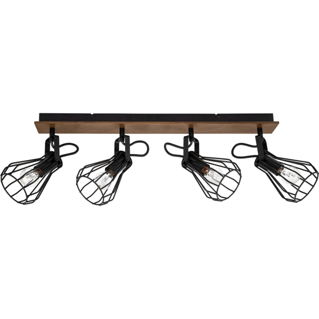 Cosylyte Kendan 4 Light Matt Black Wire Shade Spotlight - image 1