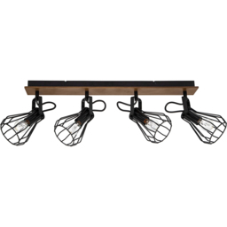 Cosylyte Kendan 4 Light Matt Black Wire Shade Spotlight