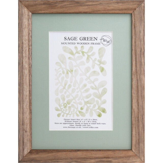 The Port. Co Gallery Sage Green Mounted Wooden Photo Frame 6 x 4 inch - image 1