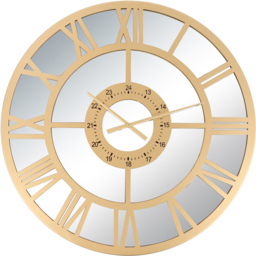 Charles Bentley Coniston 80cm Gold Mirrored Skeleton Indoor and Outdoor Wall Clock