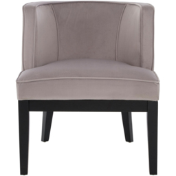 Premier Housewares Daxton Light Grey Velvet Curved Back Chair - thumbnail 2
