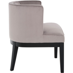 Premier Housewares Daxton Light Grey Velvet Curved Back Chair - thumbnail 4