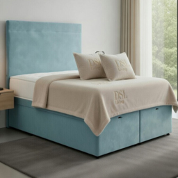 DS Living Muse Duck Egg Single Plush Velvet Divan Bed