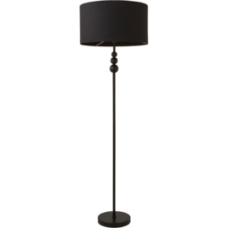 ValueLights Marissa Black Shade Black Ball LED Floor Lamp