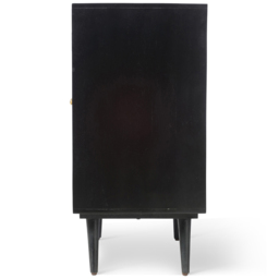 Desser Manhattan 2 Door Black Rattan and Mango Wood Wine Cabinet - thumbnail 4