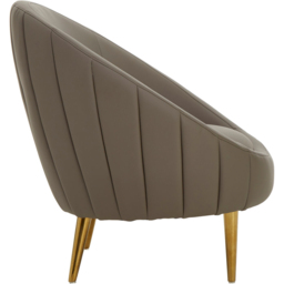Premier Housewares Lagero Brown Leather Effect Curved Cocoon Chair - thumbnail 3