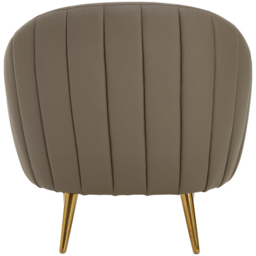 Premier Housewares Lagero Brown Leather Effect Curved Cocoon Chair - thumbnail 4