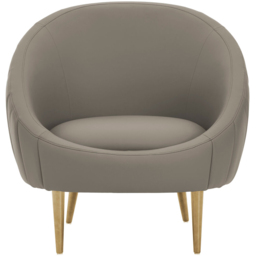 Premier Housewares Lagero Brown Leather Effect Curved Cocoon Chair - thumbnail 2