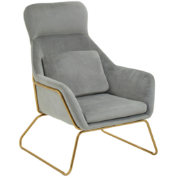Premier Housewares Stockholm Grey Velvet Armchair - thumbnail 2