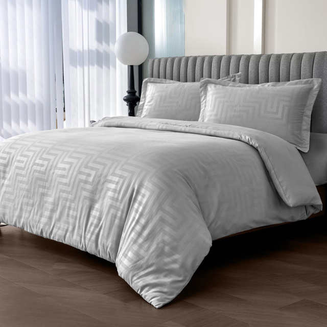 Velosso Larson Double Grey Stripe Duvet Set