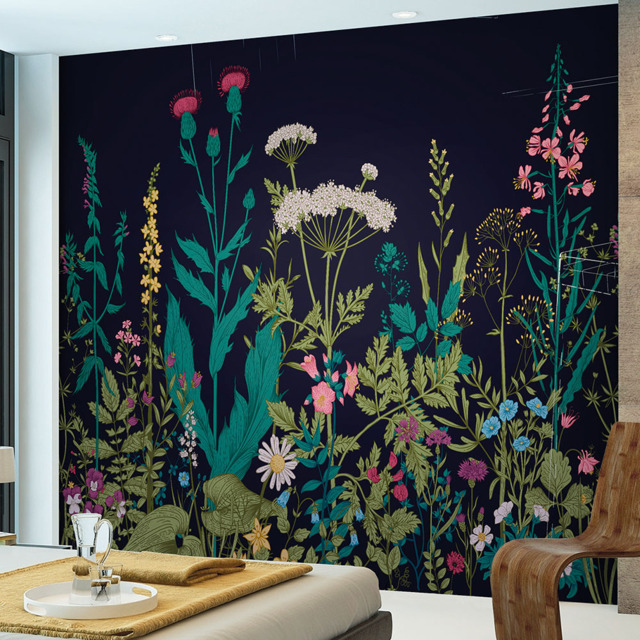 Origin Murals Botanical Fleur Blue and Green Wall Mural - image 1